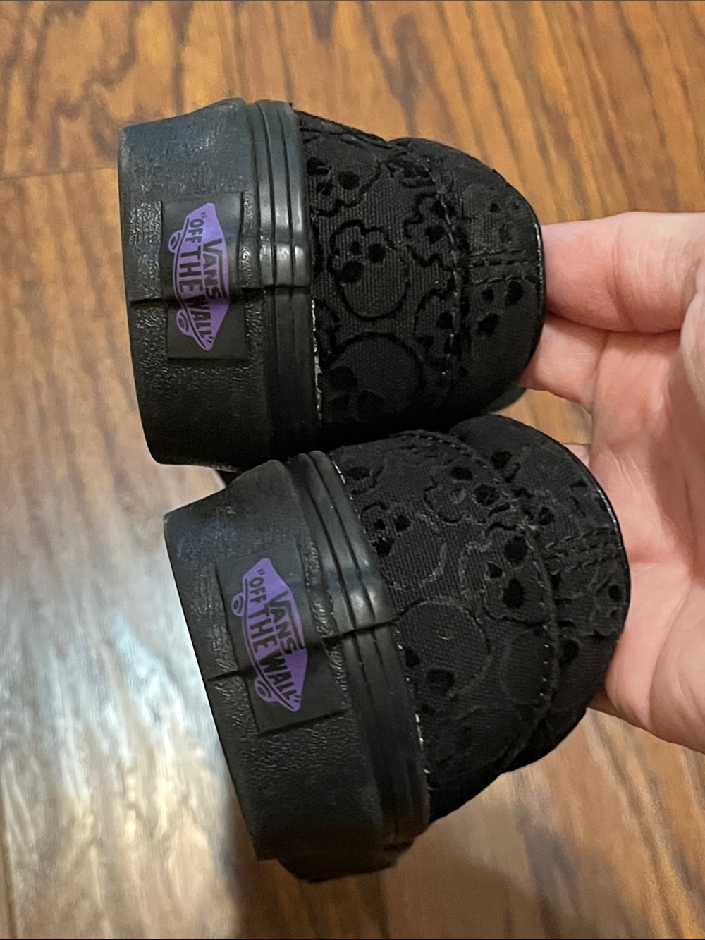 Vans Black Skull Slip-On Sneakers - Picture 7 of 16